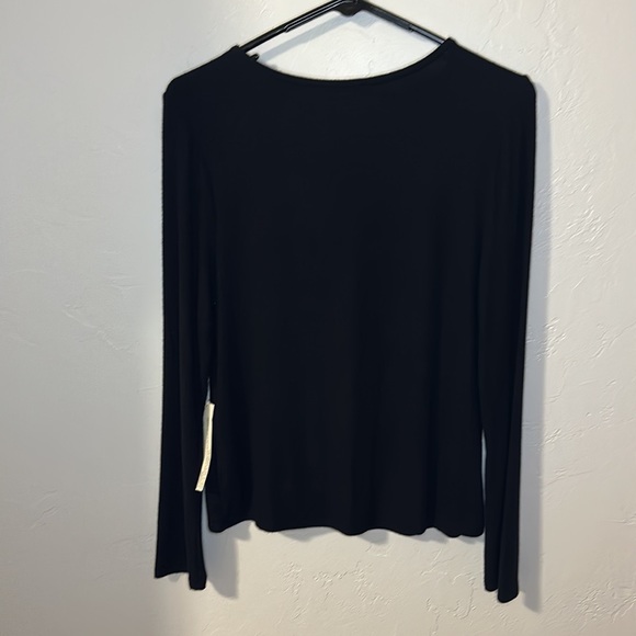 Lovestitch fuzzy black long sleeve button down top M - Picture 2 of 10